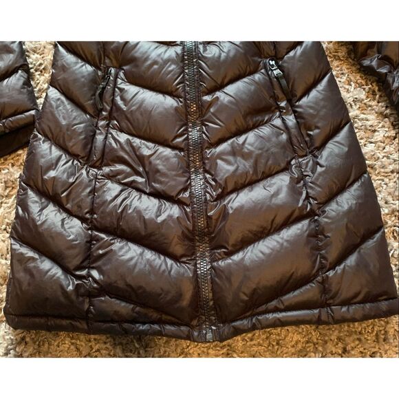 Andrew Marc Loden packable puffer DOWN Shiny Black Long Coat Jacket sz XS - Picture 4 of 10